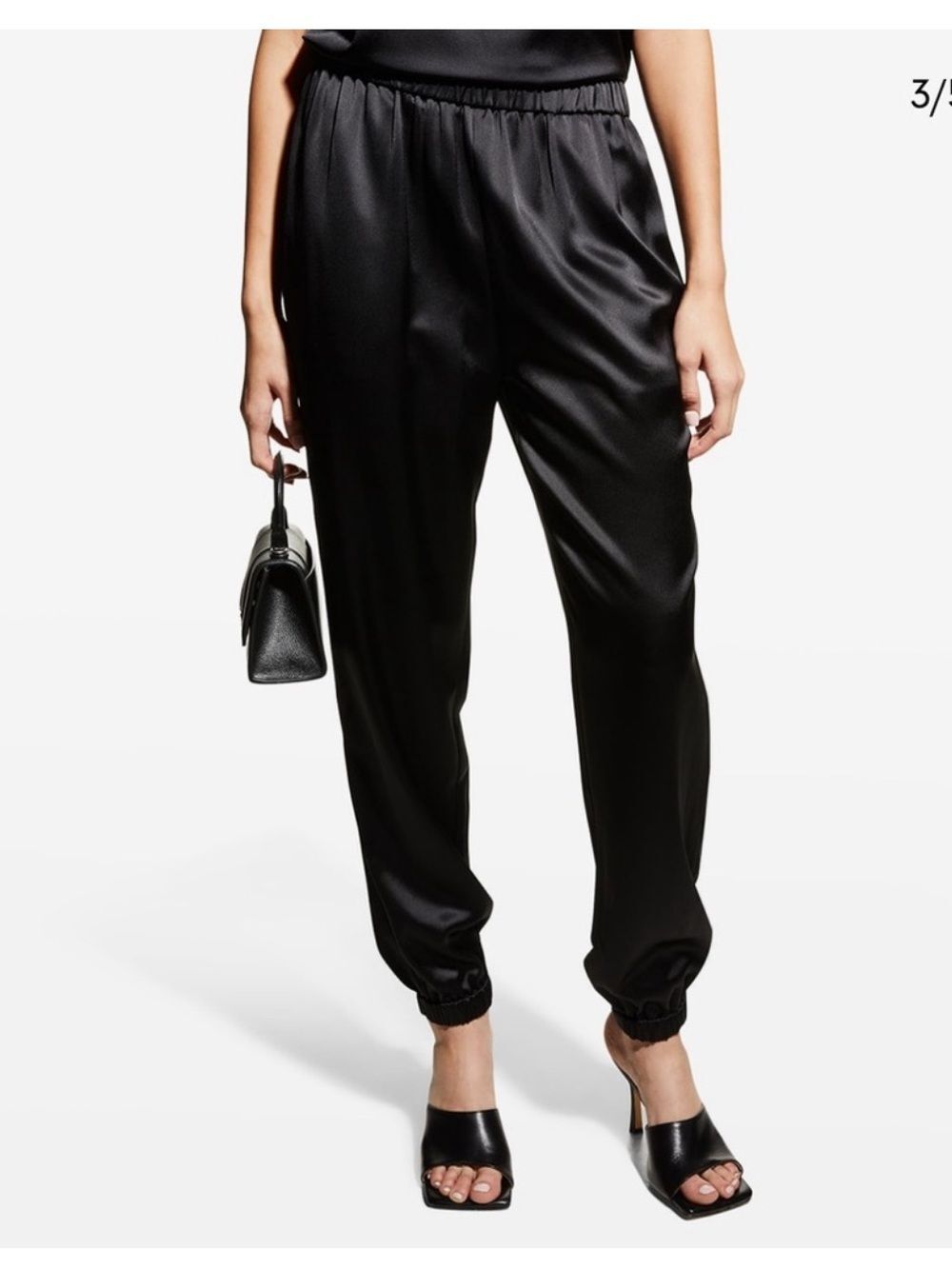 Frame Satin Joggers in Black Size Small